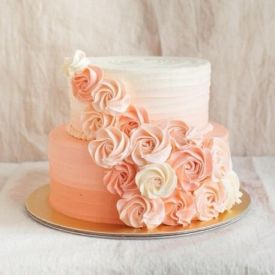 2 Tier Pink Rose Cake 2 Kg.